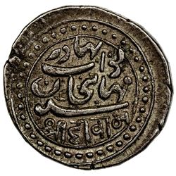 JUNAGADH: Mahabat Khan II, 1851-1882, AR nazarana kori (4.65g), AH1297/VS1936. AU