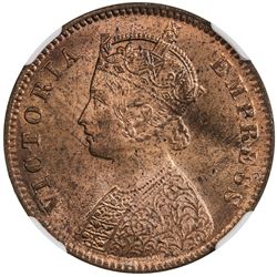 BRITISH INDIA: Victoria, Empress, 1876-1901, 1/4 anna, 1891(c). NGC MS65