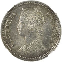 BRITISH INDIA: Victoria, Empress, 1876-1901, AR 1/4 rupee, 1879-C. NGC MS62