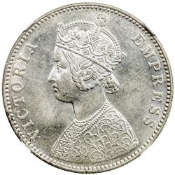 BRITISH INDIA: Victoria, Empress, 1876-1901, AR rupee, 1882(b). NGC MS63
