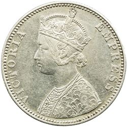BRITISH INDIA: Victoria, Empress, 1876-1901, AR rupee, 1887/6-B. EF