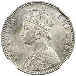 BRITISH INDIA: Victoria, Empress, 1876-1901, AR rupee, 1882-C. NGC MS63