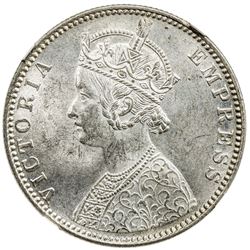 BRITISH INDIA: Victoria, Empress, 1876-1901, AR rupee, 1890-B. NGC MS64