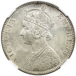 BRITISH INDIA: Victoria, Empress, 1876-1901, AR rupee, 1891-B. NGC MS64