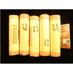 (5) Rolls of circulated U.S.  Wheat Cents  which 'Doc' had labeled as good ones and priced at $15 pe