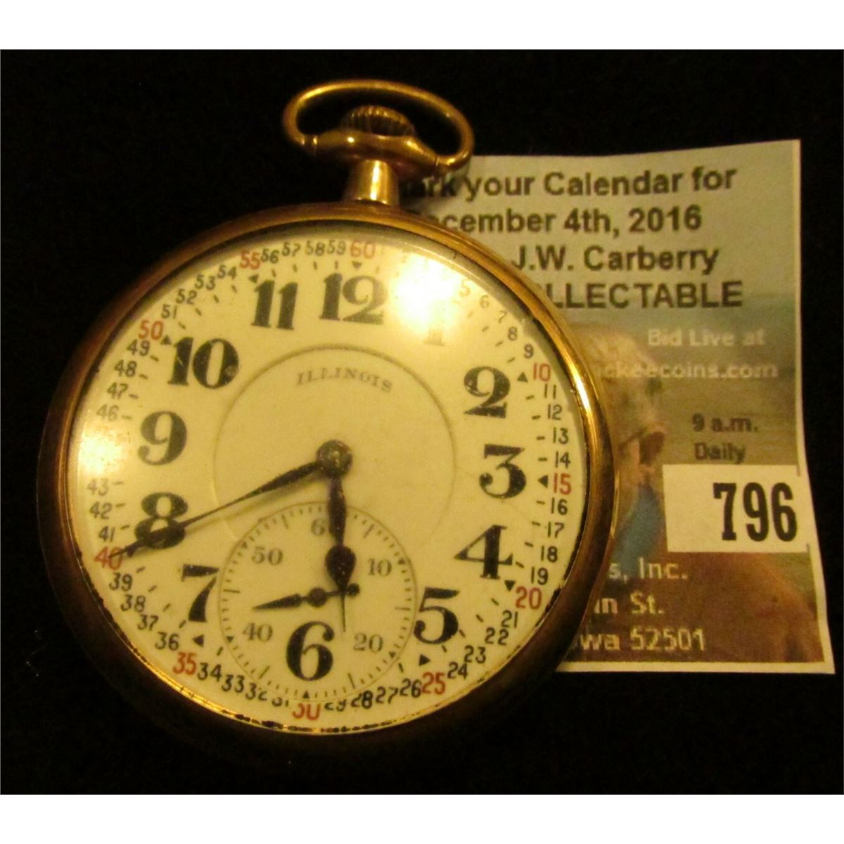 Illinois Watch Co. Bunn Special Openface Pocket Watch, 21 Jewel, Six