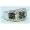 Image 1 : 14K WHITE GOLD RING 9.8 GRAM  WHITE DIAMOND 0.64CT BLACK DIAMOND 0.34CT