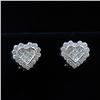 Image 1 : 18K White Gold And Diamond Earring Round Shape Diamond-1.53ct Princess Shape Diamond- 1.41ct Weight-