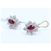 Image 2 : 18K WHITE AND  Yellow Gold Ruby Earring:5.5gRuby:2eaDiamond:0.36ct