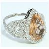 Image 2 : 14K WHITE GOLD RING 9.09GRAM  DIAMOND 1.05CT IMPERIAL TOPAZ 4.70CT