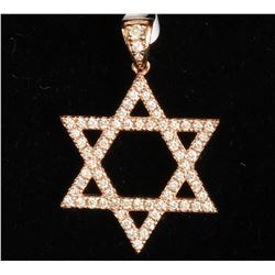 14K ROSE GOLD STAR DIAMOND PENDANT:2.47 GRAMS/DIAMOND:0.43CT