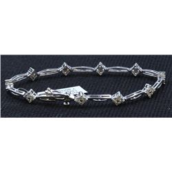 14K WHITE GOLD DIAMOND BRACELET:7.80 GRAMS/DIAMOND:1.98CT