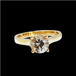 1.76CT NATURAL CEYLON WHITE SAPPHIRE 14K Y/G RING