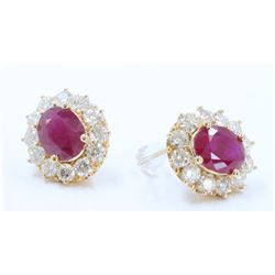 14K YELLOW GOLD RUBY EARRING