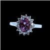 Image 1 : 2.43CT NATURAL COLOR CHANGE GARNET 14K WHITE GOLD RING