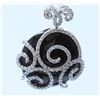 Image 2 : 14K WHITE GOLD ONYX DIAMOND PENDANT:6.10 GRAMS/DIAMOND:1.00CT