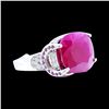 Image 1 : 15.53CT NATURAL RUBY 14K WHITE GOLD RING