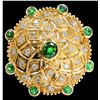 Image 1 : 1.03CT NATURAL TSAVORITE 14K YELLOW GOLD RING