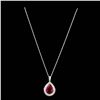 Image 2 : 19.54CT NATURAL RUBELLITE 18K WHITE GOLD PENDANT