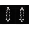 Image 1 : 18K White Gold And Diamond Dangling Earring Round Shape Diamond-2.80ct Weight-14.57 Grams