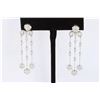 Image 2 : 18K White Gold And Diamond Dangling Earring Round Shape Diamond-2.80ct Weight-14.57 Grams