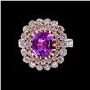 Image 1 : 3.20CT NATURAL CEYLON PINK SAPPHIRE 14K R/G RING