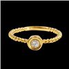 Image 2 : 0.13CT NATURAL DIAMOND 14K YELLOW GOLD RING