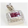 Image 2 : 14K White Gold Ruby Pendant:4.81gDiamond:0.17ctRuby:0.7ct