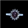 Image 2 : 1.85CT NATURAL COLOR CHANGE GARNET 14K WHITE GOLD RING