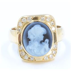 14K YELLOW GOLD CAMEO RING