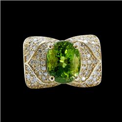 5.53CT NATURAL BURMA PERIDOT 14K Y/G RING