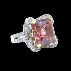 20.97CT NATURAL TOURMALINE 18k w/y GOLD RING