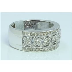 14K WHITE GOLD RING 7.78 GRAM  DIAMOND RD 0.44CT