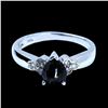 Image 1 : 1.19CT TREATED BLACK DIAMOND 14K WHITE GOLD RING