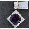 Image 1 : 14K WHITE GOLD AMETHYST PENDANT