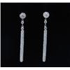 Image 1 : 18K White Gold And Diamond Dangling Earring Round Shape Diamond-1.93ct Weight-3.86 Grams