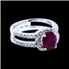 Image 2 : 2.22CT NATURAL RUBY 14K WHITE GOLD RING