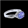 Image 2 : 2.70CT NATURAL TANZANITE 14K WHITE GOLD RING