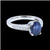 Image 2 : 2.37CT NATURAL CEYLON BLUE SAPPHIRE 14K WHITE GOLD RING