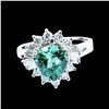 Image 1 : 2.52CT NATURAL COPPER BEARING PARAIBA TOURMALINE 14K WHITE GOLD RING