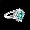 Image 2 : 2.52CT NATURAL COPPER BEARING PARAIBA TOURMALINE 14K WHITE GOLD RING