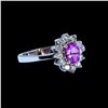 Image 2 : 0.61CT NATURAL CEYLON PINK SAPPHIRE 14K WHITE GOLD RING