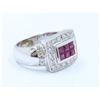 Image 2 : 14K White Gold Ruby Ring:9.41gDiamond:0.57ctRuby:0.68ct