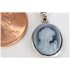 Image 1 : 14K WHITE GOLD CAMEO PENDANT