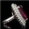 Image 2 : 15.18ct NATURAL RUBELLITE 14K WHITE GOLD RING