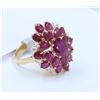 Image 2 : 14K Yellow Gold Ruby Ring:10.3gDiamond:0.3ctRuby:6.87ct