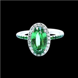 3.38CT NATURAL TSAVORITE 14K W/G RING