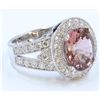 Image 2 : 14K WHITE GOLD RING 7.92GRAM DIAMOND 1.44CT TOURMALINE 4.09CT