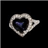 Image 2 : 4.41CT NATURAL BURMA BLUE SPINEL 14K WHITE GOLD RING