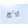 Image 2 : 18K White Gold And Diamond Earring Princess Shape Diamond(invisible Setting)-1.61ct Weight-8.5Grams